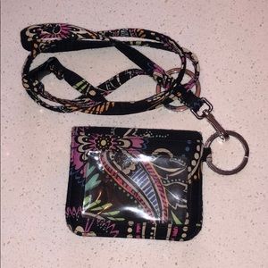Vera Bradley ID Wallet and Lanyard